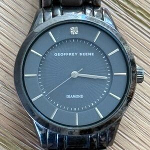 Geoffrey Beene Men's Slim Classic Diamond Dial Bracelet Watch